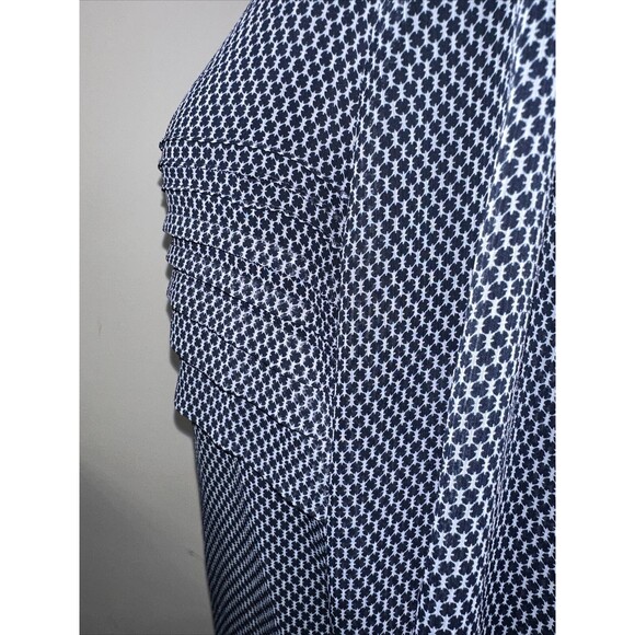 Banana Republic Sheer Blue Printed Peasant Top Size Medium Mm61 - Picture 7 of 12